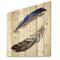Designart - Colourful Boho Feathers III - Bohemian & Eclectic Print on Natural Pine Wood